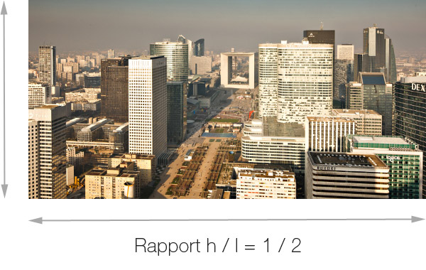 Rapport hauteur / largeur = 1/2