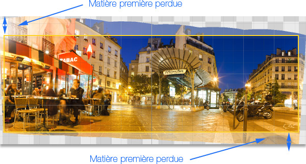 Matière première d'une photo panoramique  recadrée