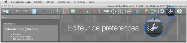 Bouton Editeur de préférences