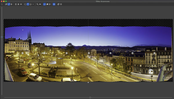 Elargir le panorama dans le cadre de l'éditeur de panorama de PTGUI