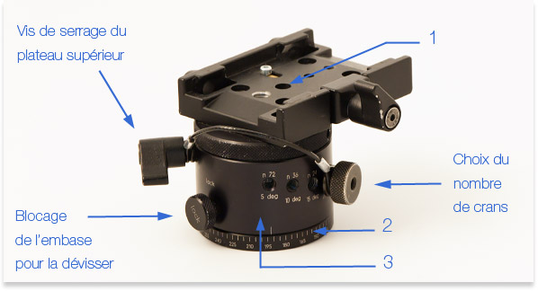 Plateaux de l'embase crantée Manfrotto 300N