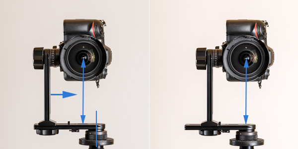 Centrage de l'appareil photo sur une tête panoramique Nodal Ninja 3 Mk3