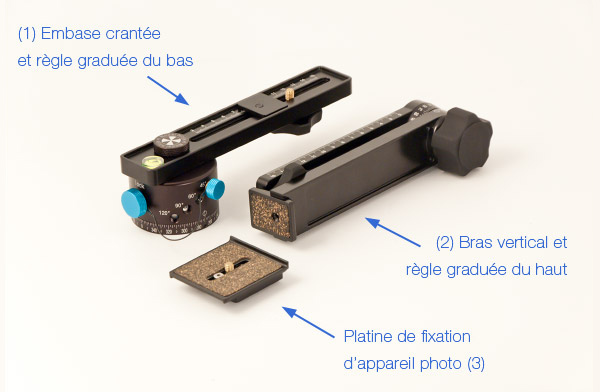 Les 3 parties d'une tête panoramique Nodal Ninja 4