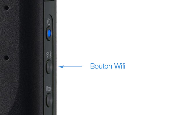 Bouton de connection (Wifi ou BT) du Ricoh Theta Z1