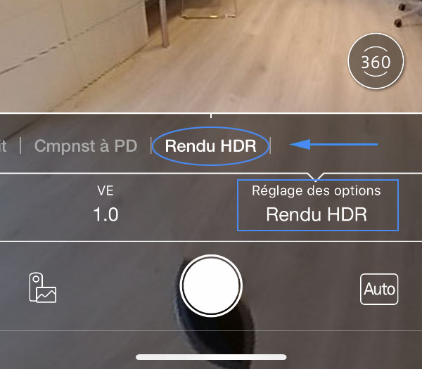 Mode HDR du Ricoh Theta Z1