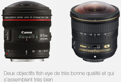 Objectifs fish eye Canon et Nikkor